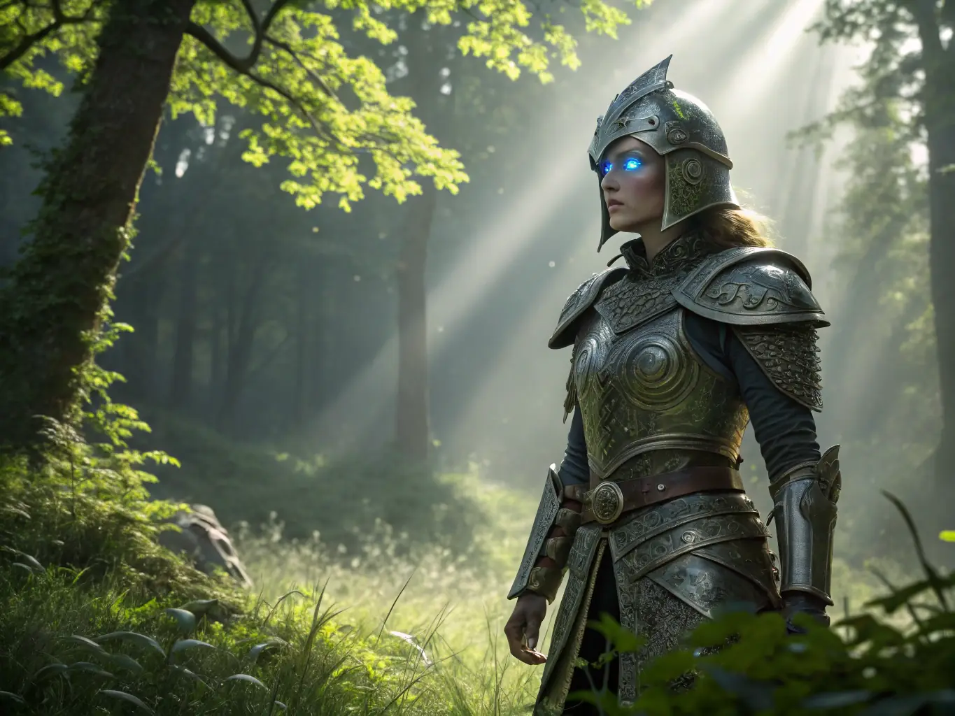 A digital painting of a fierce warrior from a historical Korean comic, battling mythical creatures under a vibrant, stylized moon, showcasing the action genre.